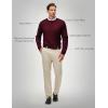 imageJMIERR Mens Wool Blend Classic Crew Neck Casual Fall SweatersDark Red