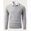 imageJMIERR Mens Wool Blend Classic Crew Neck Casual Fall SweatersLight Grey
