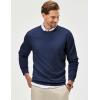 imageJMIERR Mens Wool Blend Classic Crew Neck Casual Fall SweatersNavy Blue