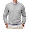 imageJMIERR Mens Wool Blend Classic Crew Neck Casual Fall SweatersLight Grey