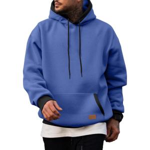 imageJMIERR Mens Cotton Casual Hoodies Sweatshirts Fashion Long Sleeve Drawstring Fleece Pullover Hoodie with PocketsSky Blue