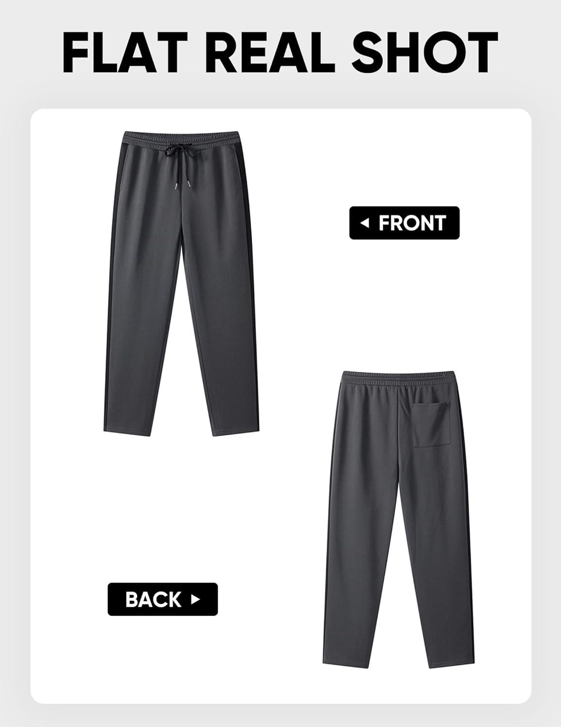 imageJMIERR Mens Sweatpants Wide Leg Color Block Stripes Tapered Trousers Drawstring Waist Casual Stretch Track PantsDark Grey