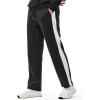 imageJMIERR Mens Sweatpants Wide Leg Color Block Stripes Tapered Trousers Drawstring Waist Casual Stretch Track PantsBlack