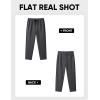 imageJMIERR Mens Sweatpants Wide Leg Color Block Stripes Tapered Trousers Drawstring Waist Casual Stretch Track PantsDark Grey