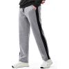 imageJMIERR Mens Sweatpants Wide Leg Color Block Stripes Tapered Trousers Drawstring Waist Casual Stretch Track PantsLight Grey