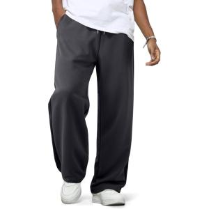 imageJMIERR Mens Sweatpants Wide Leg Color Block Stripes Tapered Trousers Drawstring Waist Casual Stretch Track PantsDark Grey