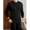 imageJMIERR Mens 2025 Fall Fashion Casual Henley Shirt Long Sleeve Slim Fitted Shirts Curved Hem for Athletic Gym Workout0 Black