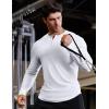 imageJMIERR Mens 2025 Fall Fashion Casual Henley Shirt Long Sleeve Slim Fitted Shirts Curved Hem for Athletic Gym Workout0 White
