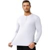 imageJMIERR Mens 2025 Fall Fashion Casual Henley Shirt Long Sleeve Slim Fitted Shirts Curved Hem for Athletic Gym Workout0 White