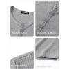 imageJMIERR Mens 2025 Fall Fashion Casual Henley Shirt Long Sleeve Slim Fitted Shirts Curved Hem for Athletic Gym WorkoutA Grey