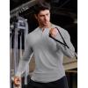 imageJMIERR Mens 2025 Fall Fashion Casual Henley Shirt Long Sleeve Slim Fitted Shirts Curved Hem for Athletic Gym WorkoutA Grey