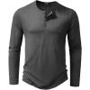 imageJMIERR Mens 2025 Fall Fashion Casual Henley Shirt Long Sleeve Slim Fitted Shirts Curved Hem for Athletic Gym WorkoutB Grey