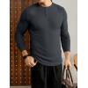 imageJMIERR Mens 2025 Fall Fashion Casual Henley Shirt Long Sleeve Slim Fitted Shirts Curved Hem for Athletic Gym WorkoutB Grey