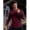 imageJMIERR Mens 2025 Fall Fashion Casual Henley Shirt Long Sleeve Slim Fitted Shirts Curved Hem for Athletic Gym WorkoutC Red
