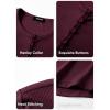 imageJMIERR Mens 2025 Fall Fashion Casual Henley Shirt Long Sleeve Slim Fitted Shirts Curved Hem for Athletic Gym WorkoutC Red
