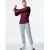 imageJMIERR Mens 2025 Fall Fashion Casual Henley Shirt Long Sleeve Slim Fitted Shirts Curved Hem for Athletic Gym WorkoutC Red