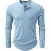 imageJMIERR Mens 2025 Fall Fashion Casual Henley Shirt Long Sleeve Slim Fitted Shirts Curved Hem for Athletic Gym WorkoutD Blue 2