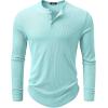 imageJMIERR Mens 2025 Fall Fashion Casual Henley Shirt Long Sleeve Slim Fitted Shirts Curved Hem for Athletic Gym WorkoutD Blue 4