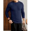imageJMIERR Mens 2025 Fall Fashion Casual Henley Shirt Long Sleeve Slim Fitted Shirts Curved Hem for Athletic Gym WorkoutD Blue