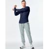 imageJMIERR Mens 2025 Fall Fashion Casual Henley Shirt Long Sleeve Slim Fitted Shirts Curved Hem for Athletic Gym WorkoutD Blue