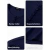 imageJMIERR Mens 2025 Fall Fashion Casual Henley Shirt Long Sleeve Slim Fitted Shirts Curved Hem for Athletic Gym WorkoutD Blue