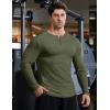 imageJMIERR Mens 2025 Fall Fashion Casual Henley Shirt Long Sleeve Slim Fitted Shirts Curved Hem for Athletic Gym WorkoutD Green