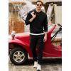 imageJMIERR Mens Quilted 2 Piece Casual Outfits Crewneck Sweatshirt Tracksuit ampamp Joggers Sweatpants Sweatsuit SetBlack