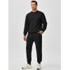 imageJMIERR Mens Quilted 2 Piece Casual Outfits Crewneck Sweatshirt Tracksuit ampamp Joggers Sweatpants Sweatsuit SetBlack