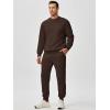 imageJMIERR Mens Quilted 2 Piece Casual Outfits Crewneck Sweatshirt Tracksuit ampamp Joggers Sweatpants Sweatsuit SetCoffee