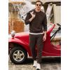 imageJMIERR Mens Quilted 2 Piece Casual Outfits Crewneck Sweatshirt Tracksuit ampamp Joggers Sweatpants Sweatsuit SetCoffee