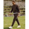 imageJMIERR Mens Quilted 2 Piece Casual Outfits Crewneck Sweatshirt Tracksuit ampamp Joggers Sweatpants Sweatsuit SetCoffee