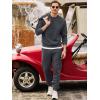 imageJMIERR Mens Quilted 2 Piece Casual Outfits Crewneck Sweatshirt Tracksuit ampamp Joggers Sweatpants Sweatsuit SetDark Grey