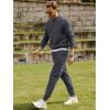 imageJMIERR Mens Quilted 2 Piece Casual Outfits Crewneck Sweatshirt Tracksuit ampamp Joggers Sweatpants Sweatsuit SetDark Grey