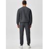 imageJMIERR Mens Quilted 2 Piece Casual Outfits Crewneck Sweatshirt Tracksuit ampamp Joggers Sweatpants Sweatsuit SetDark Grey