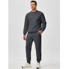 imageJMIERR Mens Quilted 2 Piece Casual Outfits Crewneck Sweatshirt Tracksuit ampamp Joggers Sweatpants Sweatsuit SetDark Grey
