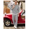 imageJMIERR Mens Quilted 2 Piece Casual Outfits Crewneck Sweatshirt Tracksuit ampamp Joggers Sweatpants Sweatsuit SetGray