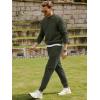 imageJMIERR Mens Quilted 2 Piece Casual Outfits Crewneck Sweatshirt Tracksuit ampamp Joggers Sweatpants Sweatsuit SetMoss Green