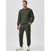 imageJMIERR Mens Quilted 2 Piece Casual Outfits Crewneck Sweatshirt Tracksuit ampamp Joggers Sweatpants Sweatsuit SetMoss Green