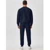 imageJMIERR Mens Quilted 2 Piece Casual Outfits Crewneck Sweatshirt Tracksuit ampamp Joggers Sweatpants Sweatsuit SetNavy Blue