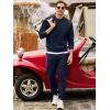 imageJMIERR Mens Quilted 2 Piece Casual Outfits Crewneck Sweatshirt Tracksuit ampamp Joggers Sweatpants Sweatsuit SetNavy Blue