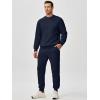 imageJMIERR Mens Quilted 2 Piece Casual Outfits Crewneck Sweatshirt Tracksuit ampamp Joggers Sweatpants Sweatsuit SetNavy Blue