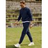 imageJMIERR Mens Quilted 2 Piece Casual Outfits Crewneck Sweatshirt Tracksuit ampamp Joggers Sweatpants Sweatsuit SetNavy Blue