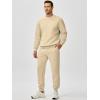imageJMIERR Mens Quilted 2 Piece Casual Outfits Crewneck Sweatshirt Tracksuit ampamp Joggers Sweatpants Sweatsuit SetParchment