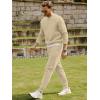 imageJMIERR Mens Quilted 2 Piece Casual Outfits Crewneck Sweatshirt Tracksuit ampamp Joggers Sweatpants Sweatsuit SetParchment