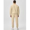 imageJMIERR Mens Quilted 2 Piece Casual Outfits Crewneck Sweatshirt Tracksuit ampamp Joggers Sweatpants Sweatsuit SetParchment