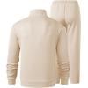 imageJMIERR Mens Track Suits 2 Piece Full Zip Sports Outfits Set Sweatshirt and Joggers SweatpantsBeige