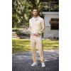 imageJMIERR Mens Track Suits 2 Piece Full Zip Sports Outfits Set Sweatshirt and Joggers SweatpantsBeige