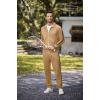 imageJMIERR Mens Track Suits 2 Piece Full Zip Sports Outfits Set Sweatshirt and Joggers SweatpantsCamel