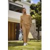 imageJMIERR Mens Track Suits 2 Piece Full Zip Sports Outfits Set Sweatshirt and Joggers SweatpantsCamel