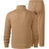 imageJMIERR Mens Track Suits 2 Piece Full Zip Sports Outfits Set Sweatshirt and Joggers SweatpantsCamel